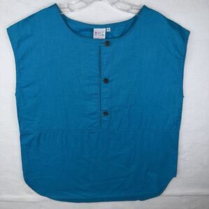 Bay Club By Catalina VTG Turquoise Linen/Cotton Shirt 80’s Retro Funky USA Sz M